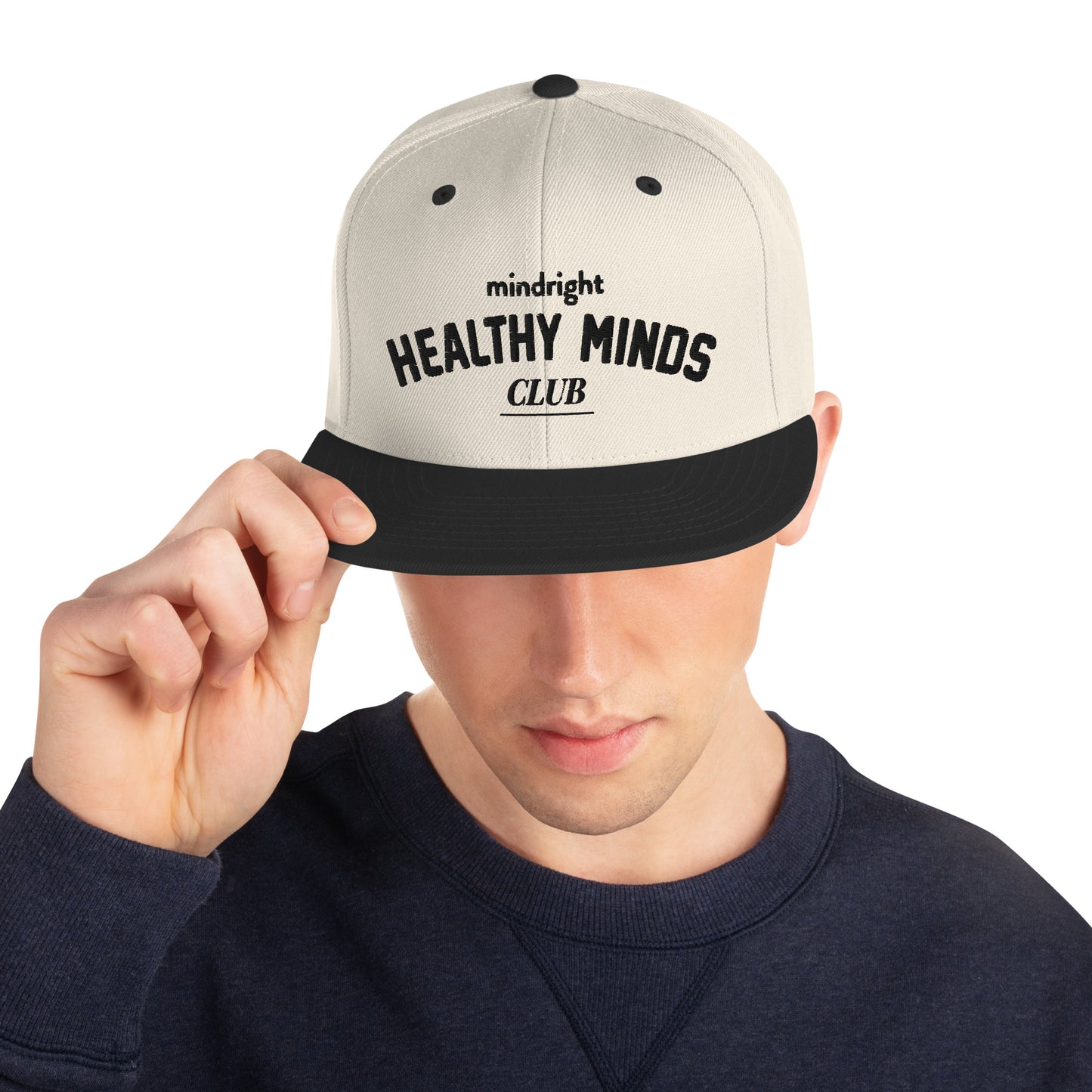 Healthy Minds Club snapback hat - Natural/Black