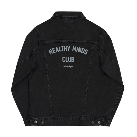 Health Minds Club Denim Jacket - Black Unisex