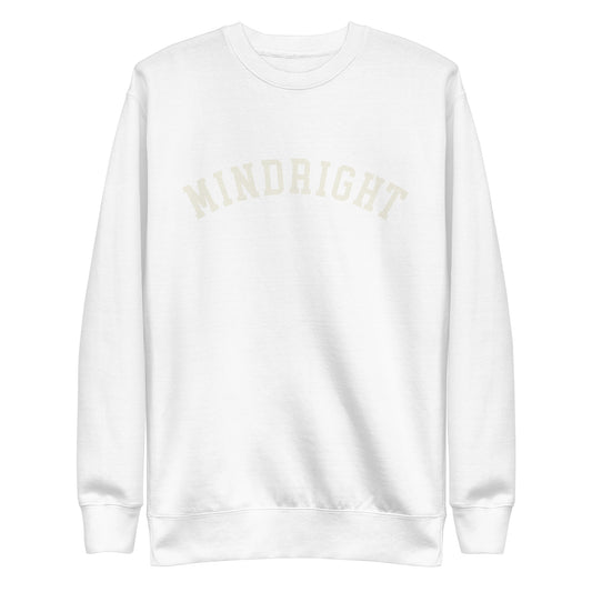 Mindright Collegiate Sweatshirt - White Unisex